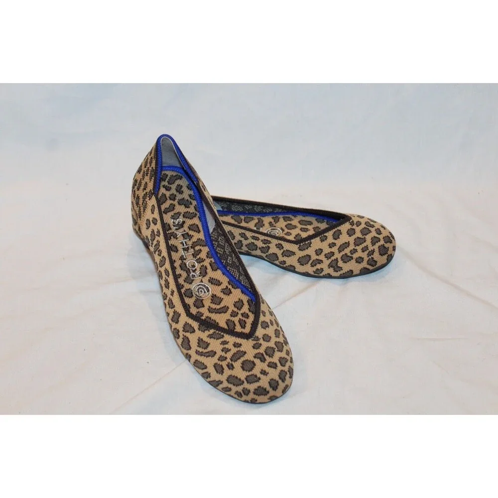 Rothy's The Loafer Flats Women's Size 6 Spotted Black Brown Slip On NEW